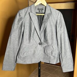 Louben Grey Single Button Blazer Size 4